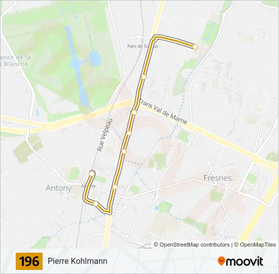 196 Bus Line Map