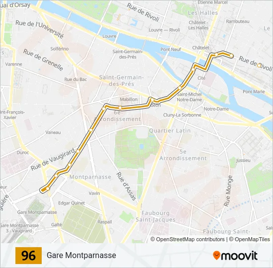 96 Bus Line Map