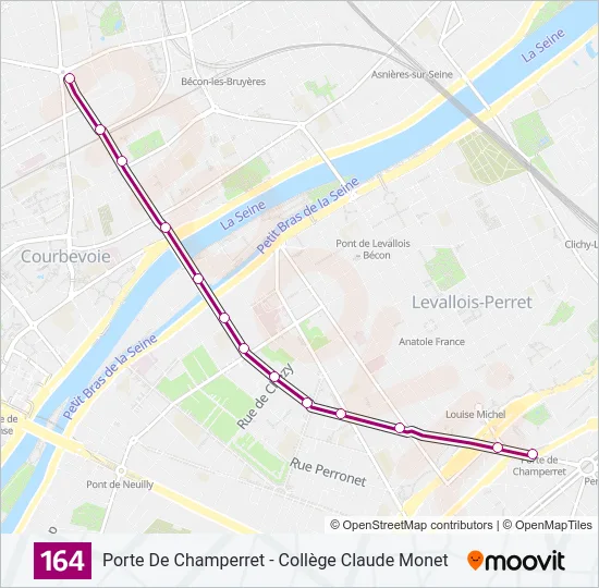 164 Bus Line Map