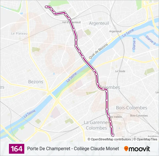 164 Bus Line Map