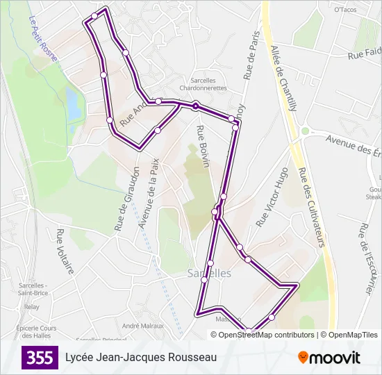 355 Bus Line Map