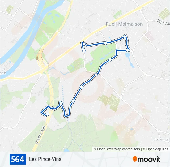 564 Bus Line Map
