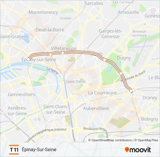 T11 Light Rail Line Map