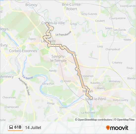 61B Bus Line Map