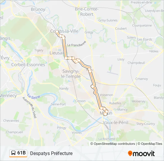 61B Bus Line Map