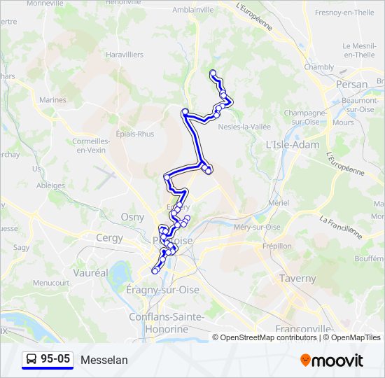 Mapa de 95-05 de autobús