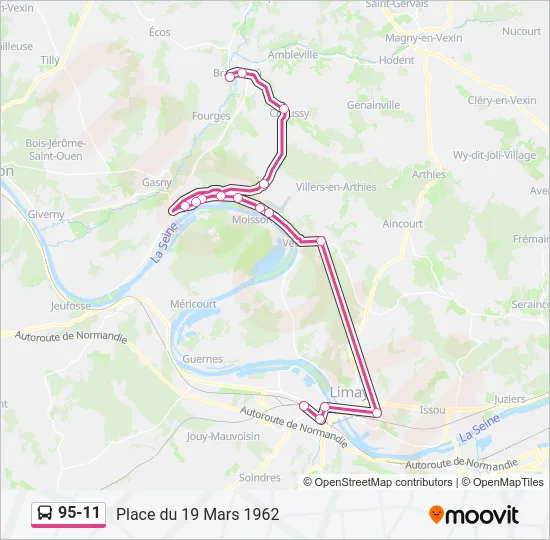 95-11 Bus Line Map