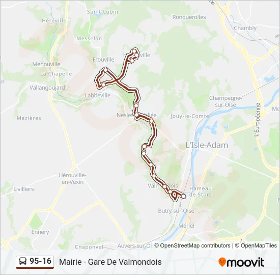 95-16 Bus Line Map