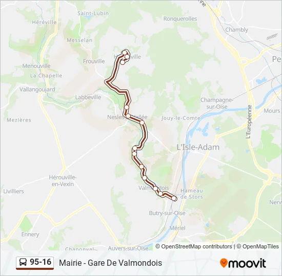 95-16 Bus Line Map
