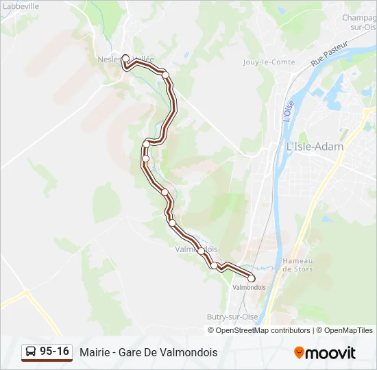 95-16 Bus Line Map