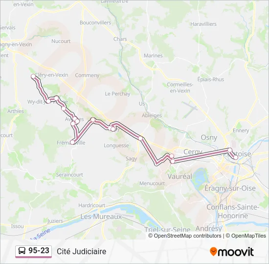 95-23 Bus Line Map