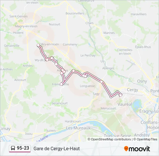 95-23 Bus Line Map