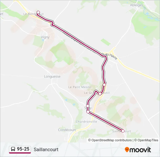 95-25 Bus Line Map