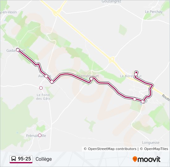 95-25 bus Line Map