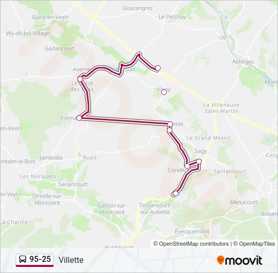 95-25 Bus Line Map