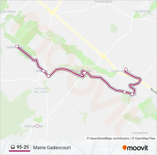 95-25 Bus Line Map