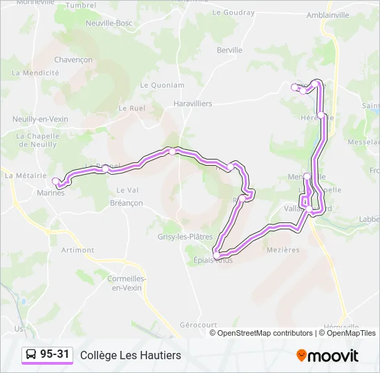 95-31 Bus Line Map