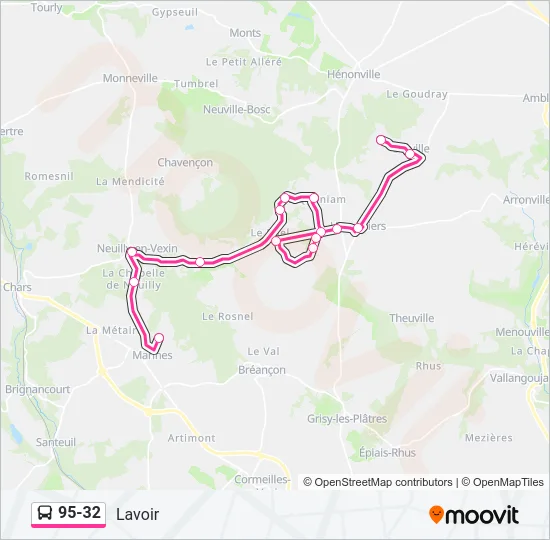 95-32 Bus Line Map