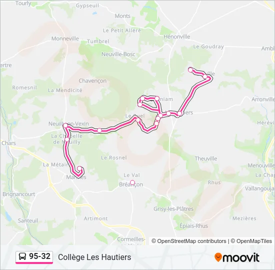 95-32 Bus Line Map