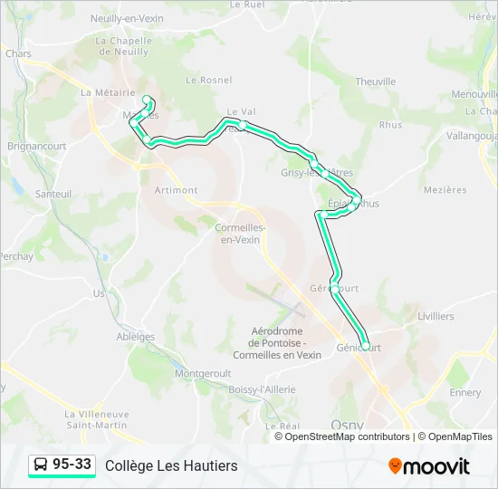 95-33 Bus Line Map