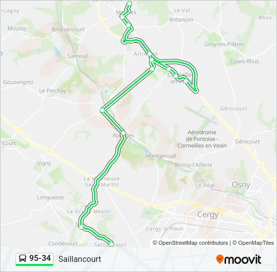 95-34 Bus Line Map