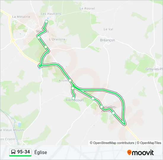 95-34 Bus Line Map