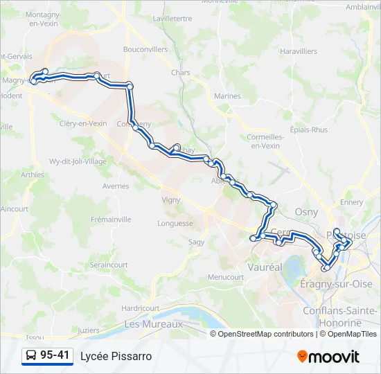 95-41 Bus Line Map
