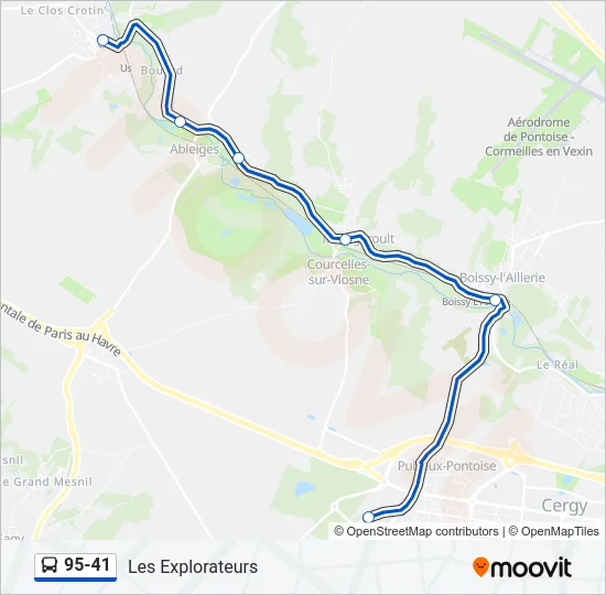 95-41 Bus Line Map