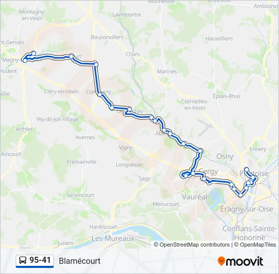 95-41 Bus Line Map