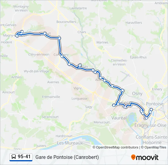 95-41 Bus Line Map