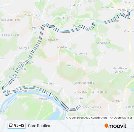 95-42 bus Line Map