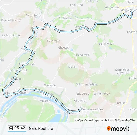 95-42 Bus Line Map