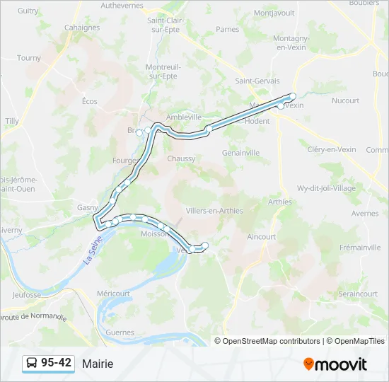95-42 Bus Line Map