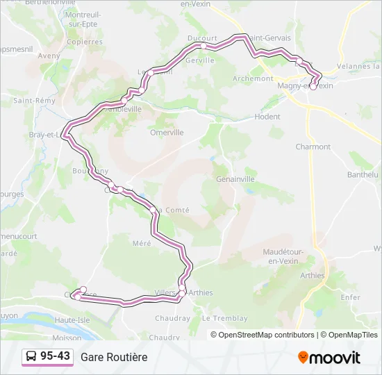95-43 Bus Line Map