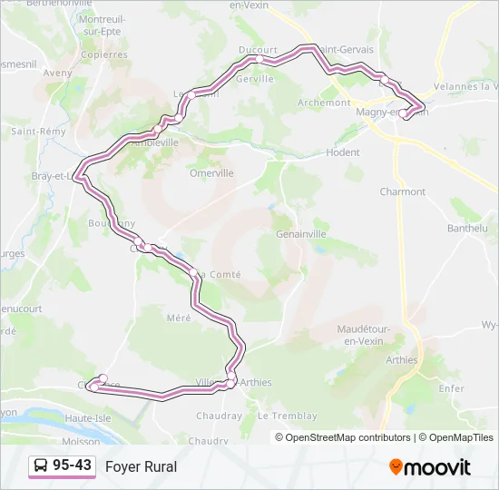 95-43 Bus Line Map