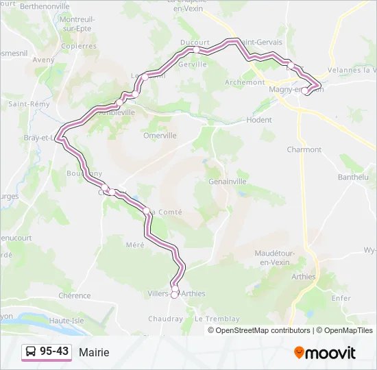 95-43 Bus Line Map