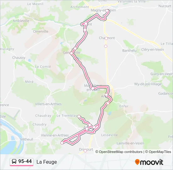 95-44 Bus Line Map