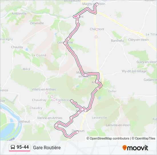 95-44 Bus Line Map