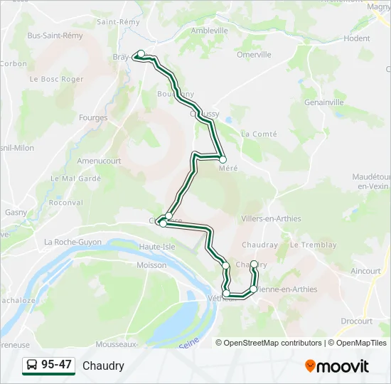 95-47 Bus Line Map
