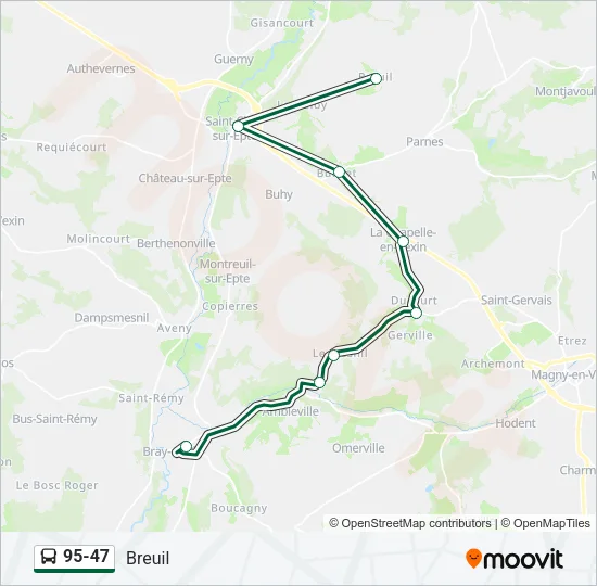 95-47 Bus Line Map