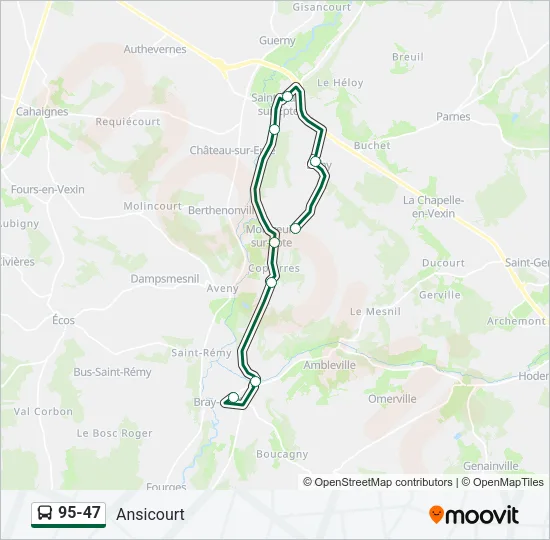 95-47 Bus Line Map