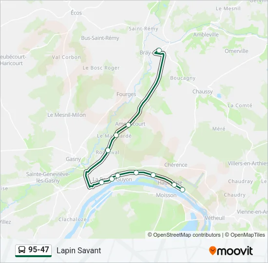 95-47 Bus Line Map