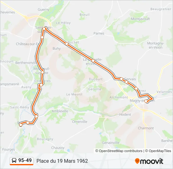 95-49 Bus Line Map