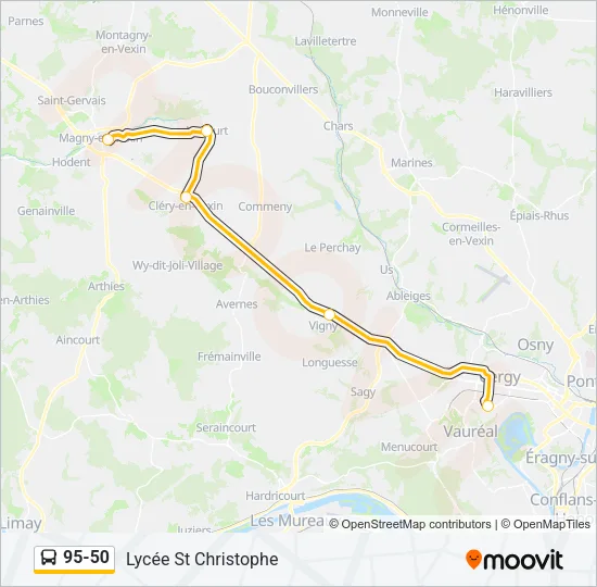 95-50 Bus Line Map