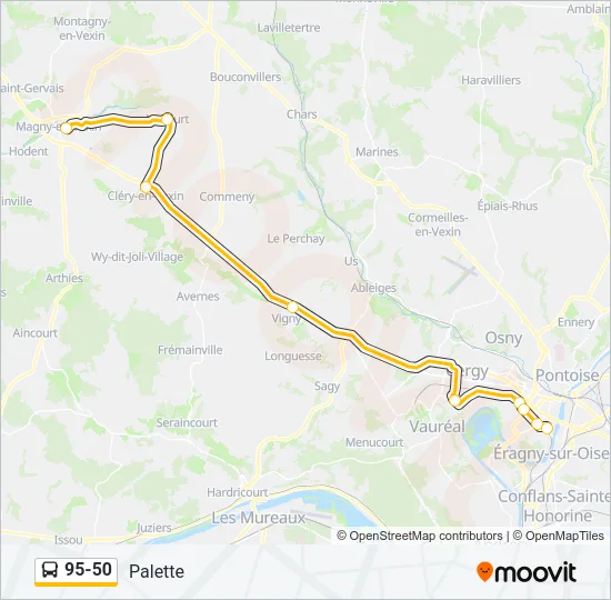95-50 Bus Line Map
