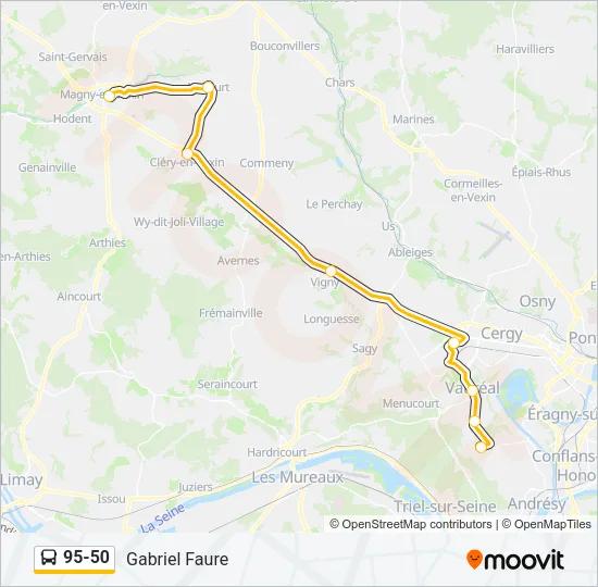 95-50 Bus Line Map