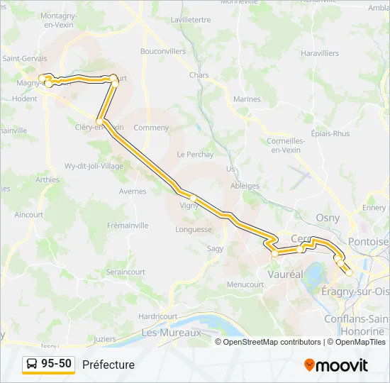 95-50 Bus Line Map