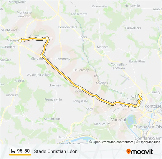95-50 Bus Line Map