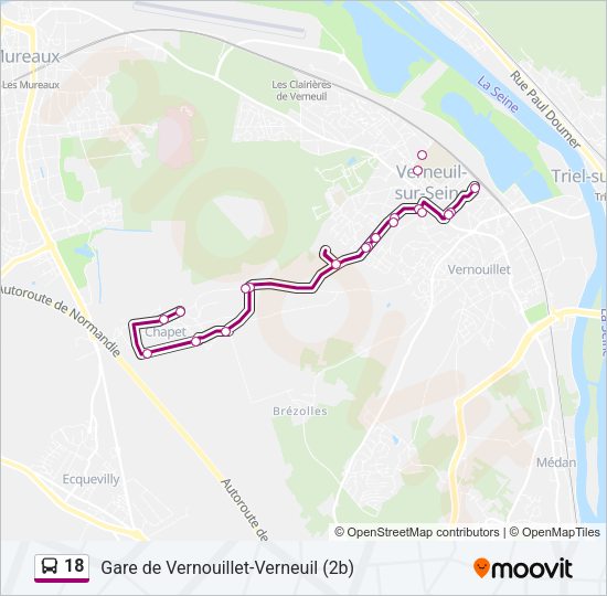 18 Bus Line Map