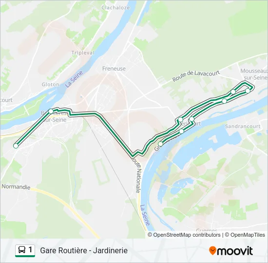 1 Bus Line Map